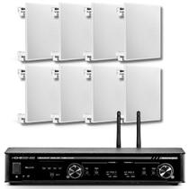 Kit Som Ambiente Home Sense 320.4 + 8 Som Arandela Quadrada