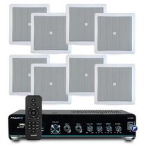 Kit Som Ambiente Jbl Amplificador Bluetooth Usb Sd Controle Remoto + 8 Arandelas Embutir Gesso