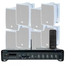 Kit Som Ambiente Jbl Area Piscina Slim 3700 G5 Bluetooth Optical + 08 Caixa C321 Jbl Branca Fixar Parede