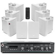 Kit Som Ambiente Jbl Bluetooth Academia Salão Lojas Shopping Hotel + 8 Caixas Jbl Fixar Parede