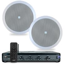 Kit Som Ambiente Jbl Bluetooth Amplificador Slim 4500 Optical Conexão Com Tv + 2 Arandelas Jbl