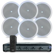 Kit Som Ambiente Jbl Bluetooth Conexão Tv Receiver Slim 4500 Optical Area Gourmet + 06 Arandelas Jbl Kit Som Ambiente Jbl Bluetooth Conexão Tv Receiver Slim 4500 Optical Area Gourmet + 06 Arandelas Jbl