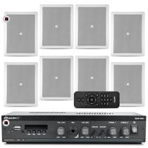 Kit Som Ambiente Jbl Bluetooth Lojas Empresas Consultorios + 8 Arandelas Acústica Jbl Embutir