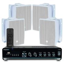 Kit Som Ambiente Jbl Bluetooth Slim 2000 Usb Sd Controle Remoto Home + 04 Caixas Jbl C321 Branca