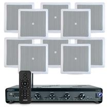 Kit Som Ambiente Jbl Bluetooth Usb Sd Amplificador Slim 4500 Optical Conexão Tv + 10 Arandelas Jbl