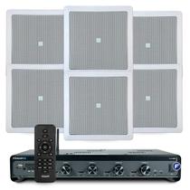 Kit Som Ambiente Jbl Bluetooth Usb Sd Amplificador Slim 4500 Optical Conexão Tv + 6 Arandelas Jbl