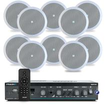 Kit Som Ambiente Jbl Embutir Gesso Varanda Slim 1600 G5 Bluetooth Usb + 10 Arandelas Jbl