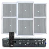 Kit Som Ambiente Jbl Slim 1600 Bluetooth Usb Sd + 6 Arandelas Embutir Jbl