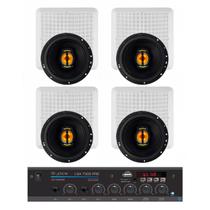 Kit som ambiente leson slim lsa 7000 pro bt 4 canais 4 arandelas 55w quadradas som de teto Kit som ambiente leson slim lsa 7000 pro bt 4 canais 4 arandelas 55w quadradas som de teto