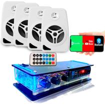 Kit Som Ambiente Módulo Amplificador + 4 Caixa Acústica Pc