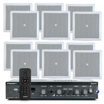 Kit Som Ambiente Para Academia Lojas Barbearia + 12 Arandelas Jbl Embutir Gesso