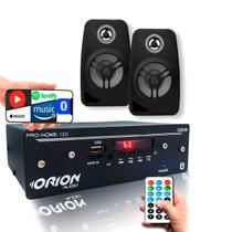 Kit Som Ambiente Pro Home 120w + 2 Caixas De Parede Pretas - ORION