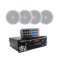 Kit Som Ambiente Receiver Pro Home + 4 Arandelas Coaxial Kit Som Ambiente Receiver Pro Home + 4 Arandelas Coaxial