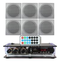 Kit Som Ambiente Receiver Usb Bluetooth +6 Arandelas Quadrad Kit Som Ambiente Receiver Usb Bluetooth +6 Arandelas Quadrad