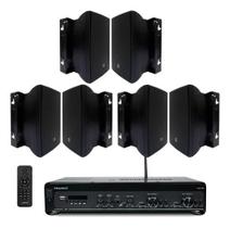 Kit som ambiente slim 4100 g5 frahm + 6 cx c521 pretas jbl