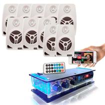 Kit Som Ambiente Slim Bt+ 10 Caixas Brancas 55w Casa Sala