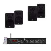 Kit som ambiente Taramps THS 3600 + 4 caixa bsa foco preta