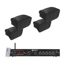 Kit som ambiente Taramps THS 3600 com 4 caixa bsa aw4 preta
