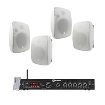 Kit som ambiente Taramps THS 3600 com 4 caixa Kaz K5 branca