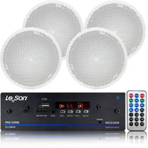 Kit Som Ambiente Teto Embutir PRO Home 4 Arandelas Redonda