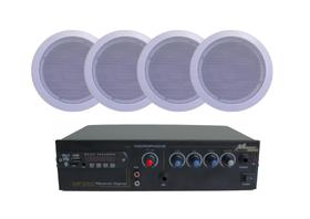 Kit Som Ambiente Teto Gesso Embutir + 04 Arandelas Kit Som Ambiente Teto Gesso Embutir + 04 Arandelas
