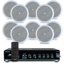 Kit Som Ambiente Teto Gesso Embutir 10 Arandelas Jbl + Amplificador Bluetooth Usb Sd