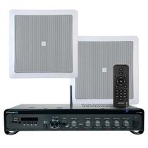 Kit Som Ambiente Varanda Apartamento 2 Arandelas Jbl de Embutir + Amplificador Bluetooth Entrada Tv