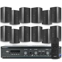 Kit Som Area Externa Rancho Chacara Piscina Bluetooth Usb Sd + 12 Caixas Acustica