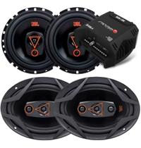 Kit Som Automotivo 4 Alto Falantes Portas e Tampão Jbl 6 E 6x9 Pol + Módulo Amplificador Stetsom