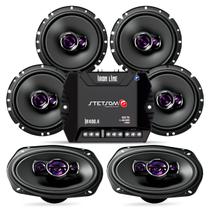 Kit Som Automotivo Carro Alto Falantes Portas 6 Pol + 6x9 Polegadas Tampão Pioneer + Modulo