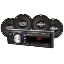 Kit Som Automotivo Mp3 + 4 Auto Falantes 6 Pol - Multilaser