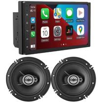 Kit Som Automotivo Mp5 2Din Android E 2 Alto Falantes 6 110W Kit Som Automotivo Mp5 2Din Android E 2 Alto Falantes 6 110W