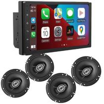Kit Som Automotivo Mp5 2Din Android e 4 Alto Falantes 6 220W Rms