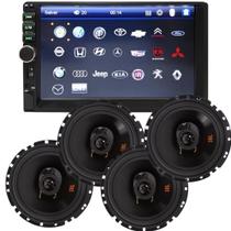 Kit Som Automotivo Mp5 2Din Carplay e 4 Alto Falantes 6 Jbl