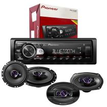 Kit Som Automotivo Pioneer Rádio Mvh235BT Par Auto Falante 6 Polegadas 1760BR Par Auto Falantes 6x9 6960BR Modulo Taramps TL500 Kit Som Automotivo Pioneer Rádio Mvh235BT Par Auto Falante 6 Polegadas 1760BR Par Auto Falantes 6x9 6960BR Modulo Taramps TL500