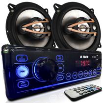 Kit Som Automotivo Rádio Mp3 + Par Alto Falante Quadriaxial 5 Pol 160w