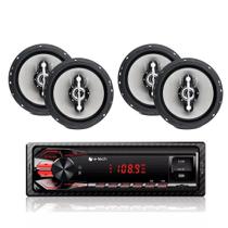 Kit Som Carro Bluetooth Rádio + 4 Falantes 6 Pol Le Son 140w - ETECH IMPORTS