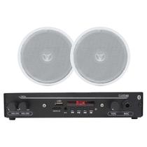 Kit Som De Casa Bluetooth + 2 Arandelas Coaxias Teto Gesso Kit Som De Casa Bluetooth + 2 Arandelas Coaxias Teto Gesso