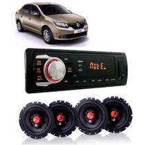 Kit Som P/ Renault Logan Radio Usb Mp3 + 4 Alto Falantes