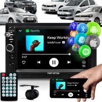 Kit Som Pra Carro Central Multimídia Mp5 Aparelho 2 Din Touch Screen Com Espelhamento Usb Bluetooth + Moldura Polo Golf Fox Bora + Câmera e Controle