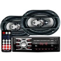 Kit Som Radio Mp3 Bluetooth + 2 Kit Alto Falante 6x9 200w - Le Son