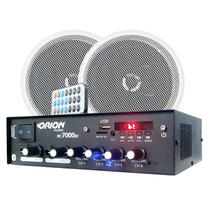 Kit Som Residencial Amplificador + 2 Caixas Som Orion 70w