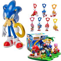 Kit Sonic: Boneco Sonic + Chaveiro + Mini Figura - DC Toys - Craftables
