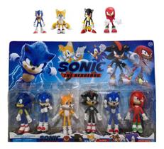 Kit Sonic Com 6 Bonecos Tails Shadow knuckles cartelado infantil