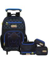 Kit Sonic Mochila Rodas + Lancheira + Estojo Box E Triplo Kit Sonic Mochila Rodas + Lancheira + Estojo Box E Triplo