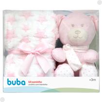 Kit Soninho Ursinho com Mantinha Rosa Para Bebês 18067 - Buba