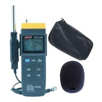 Kit Sonômetro Digital 30 A 130Db Ponderação A C Rs-232 Dec-440 Portátil Instrutherm Suporte Protetor Microfone Estojo