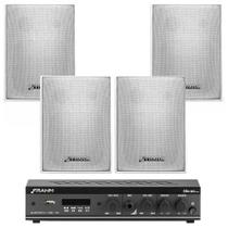 Kit Sonorização Slim 800 + 4 Caixas PS200 Branca - Frahm
