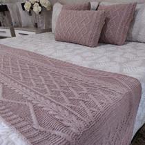 KIT SOPHIA CAMA QUEEN * PESEIRA TRICOT 230X60cm +2 CAPA DE ALMOFADA