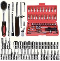 Kit Soquete c/Catraca Sextavado Jogo 46 peças ID-2592K Idea